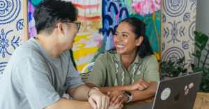 Couple looking at their finances