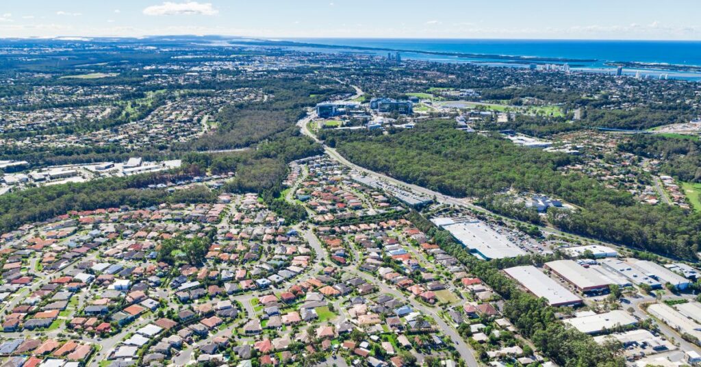 Gold Coast Suburban aerial view