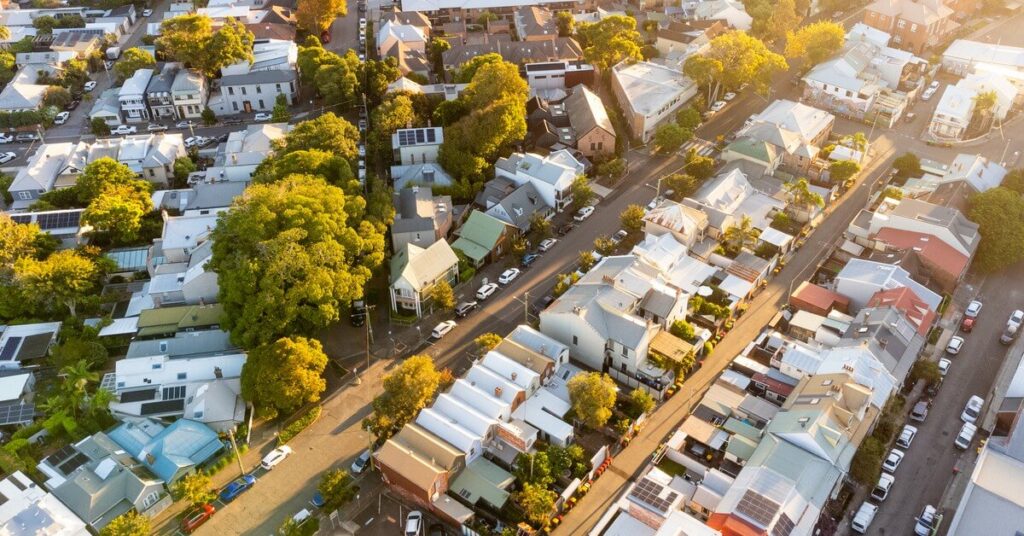 Newcastle Suburb aerial view