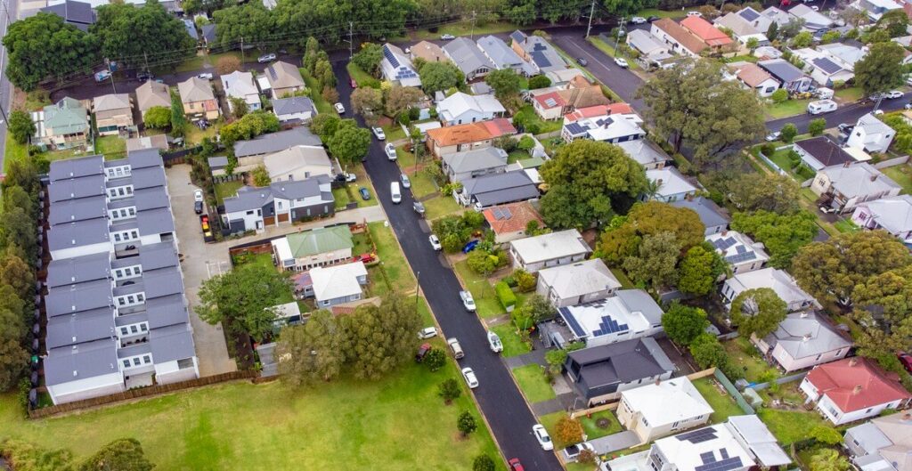 Newcastle Sururb aerial view