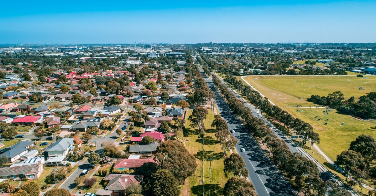 Melbourne Suburban aerial view