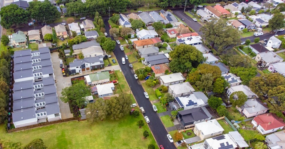 Newcastle Sururb aerial view